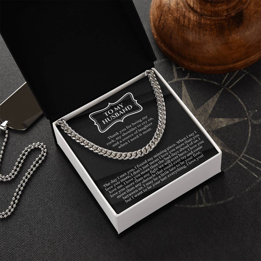Valentines Day Gift For Husband Meaningful Necklace Gift For Husband Gift For Husband To My Husband Birthday Gift For Cuban Link Chain