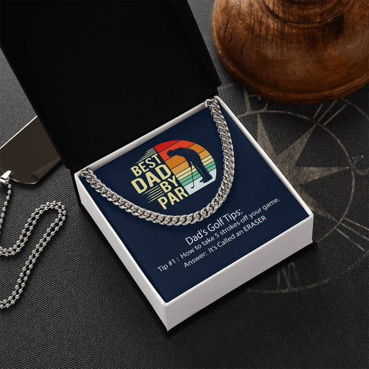 Cuban Link Chain Men Best Dad By Par Gift Necklace For Dad Father's Day Gift Dad Birthday Gift