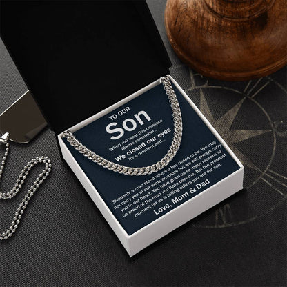 To Our Son Chain Necklace Gifts For Son Birthday Unique Gifts For Son From Mom Dad Sentimental Son Gifts Cuban Link Chain