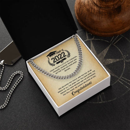 Class Of 2022 Graduation Gift For Him Graduation Necklace For Boy High School College Graduation Gift Cuban Link Chain