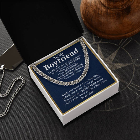 Cuban Link Chain Necklace  Gift For Boyfriend