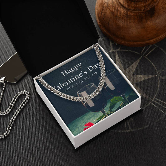 Cuban Link Chain Necklace Love Is In The Air