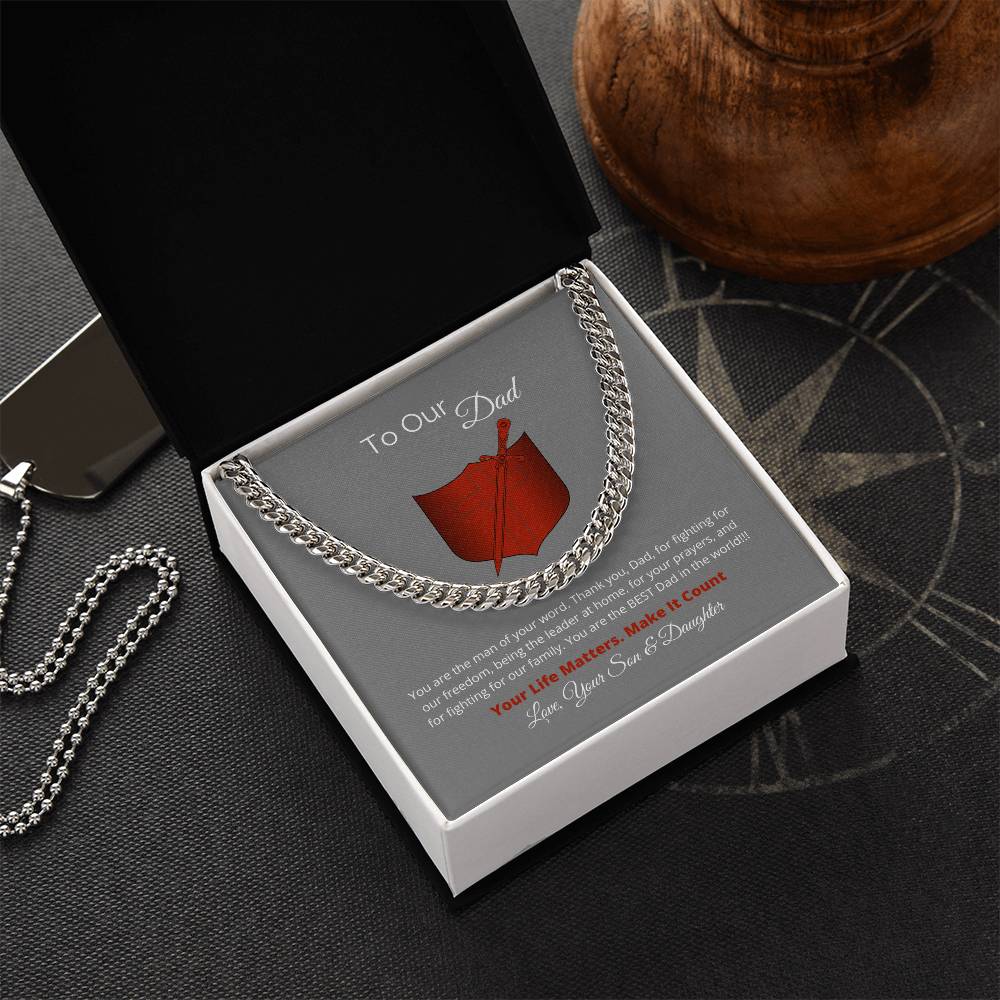 To Our Dad Gift For Dad Christmas Gift Gift For Him Cuban Link Chain Necklace Evergreen Gifts For Men Cuban Chain Neck