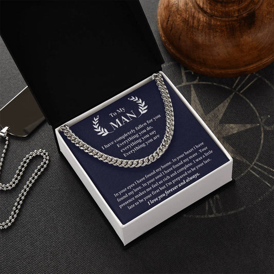 Valentine's Gift For Husband - In Your Eyes I Have Found My Home. In Your Heart I Have Found My Love Cuban Link Chain