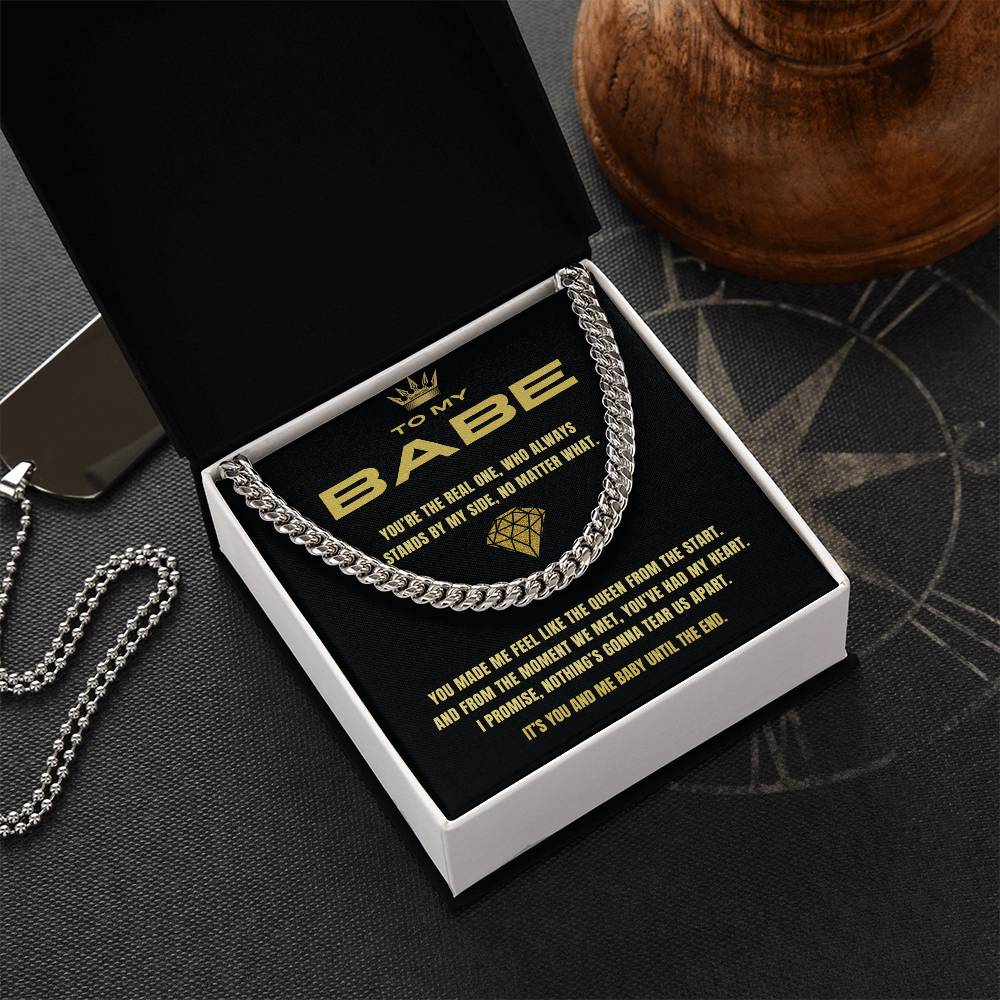 You And Me Until The End Cuban Link Chain Necklace For Him