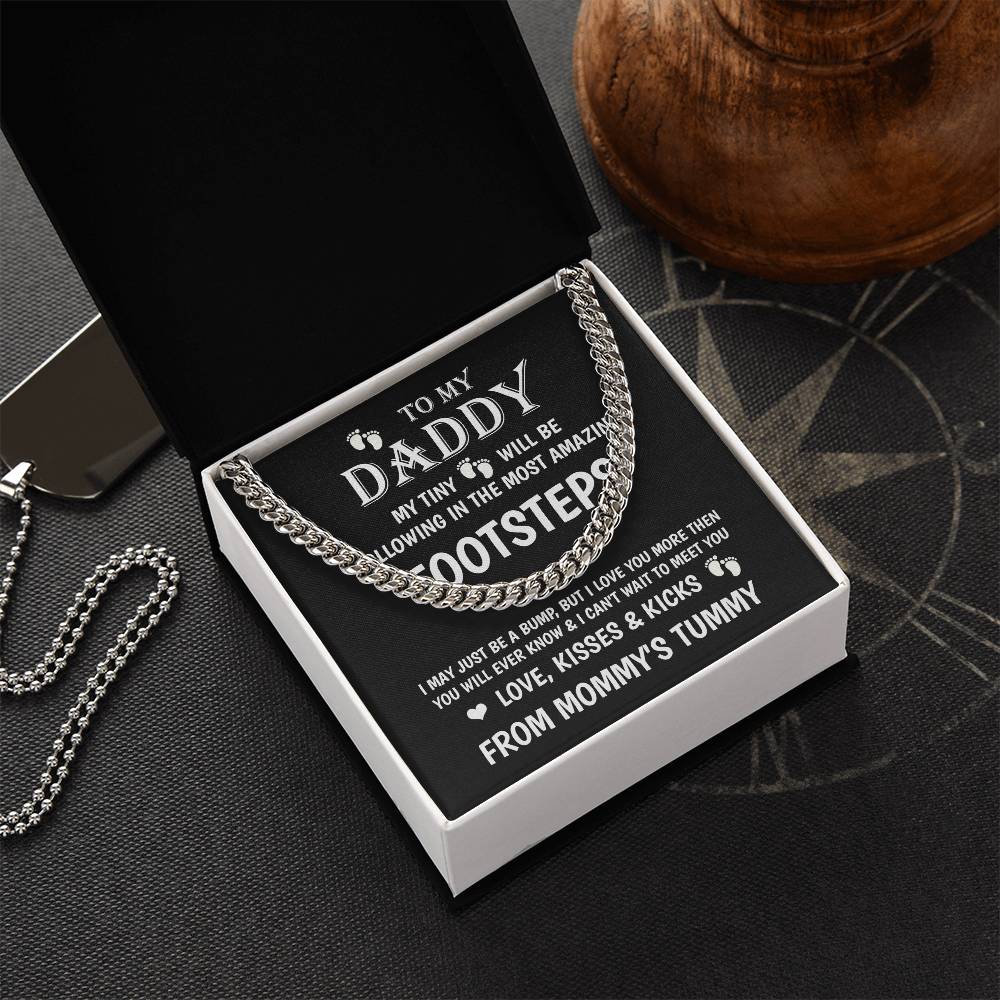 Cuban Link Chain-Daddy To Be Gift From Bump Dad To Be Birthday Gift New Dad Gift From Baby New Dad Gift From Wife Expe