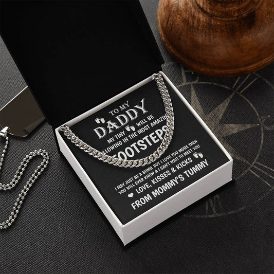 Cuban Link Chain-Daddy To Be Gift From Bump Dad To Be Birthday Gift New Dad Gift From Baby New Dad Gift From Wife Expe