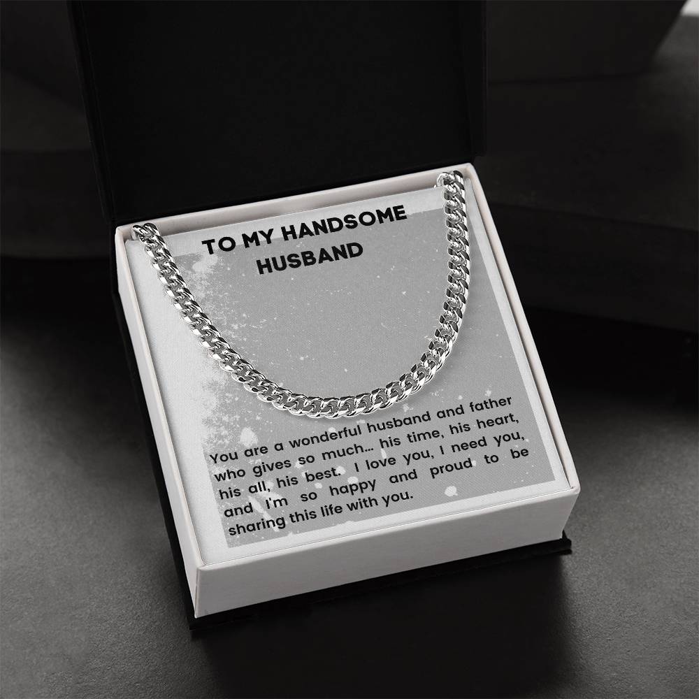 For The Best Husband Cuban Link Chain