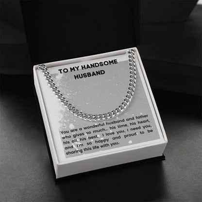 For The Best Husband Cuban Link Chain