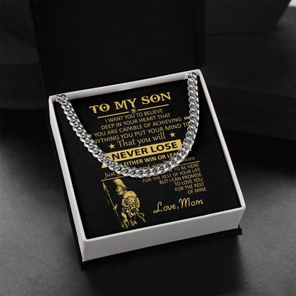 You'll Never Lose Mom Gift For Son Cuban Link Chain Necklace
