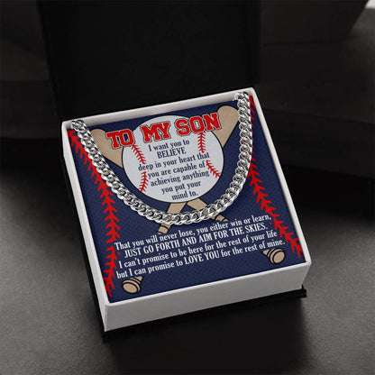 A Gift For Son Link Chain Necklace - Aim For The Skies Cuban Link Chain