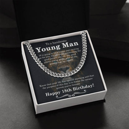 18Th Birthday Gift For Boys Gift For Eighteen Year Old Son Birthday 18Th Grandson Cuban Link Chain