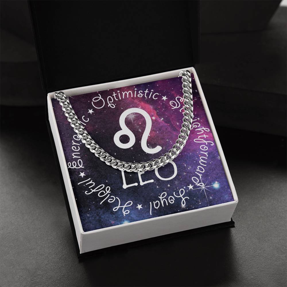 Cuban Link Chain Necklace - Leo Theme