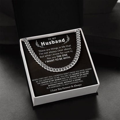 Gift For Husband - Be With - Cuban Cuban Link Chain