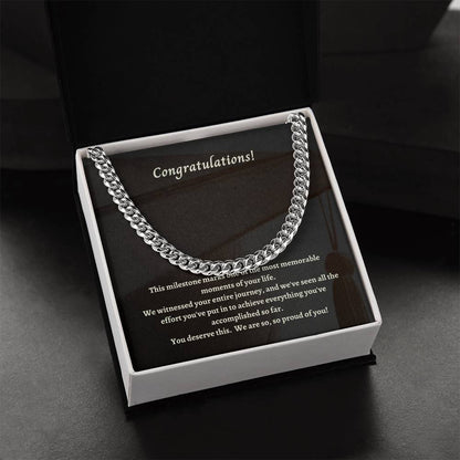 Congratulations On Your Graduation Son! Cuban Link Chain