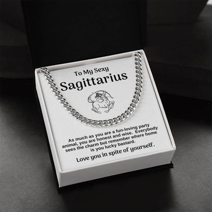 To Sexy Sagittarius Cuban Chain Necklace Gift For Husband Cuban Link Chain