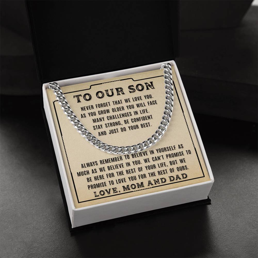 To Our Son - Never Forget That - Cuban Link Chain Necklace
