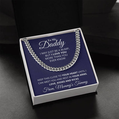 Daddy To Be From Baby Bump Cuban Link Chain Daddy To Be Necklace Gift First Time Dad Gift New Dad Gift