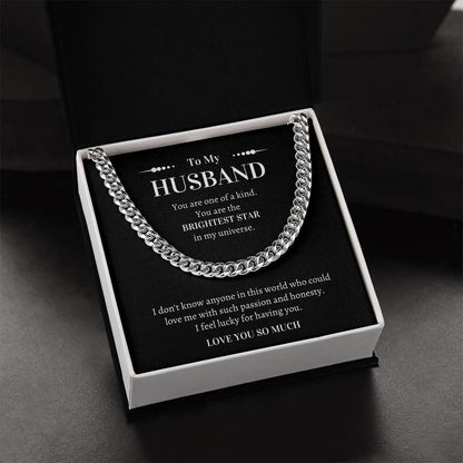 Gift For Husband - I Feel Lucky For Having You Cuban Link Chain