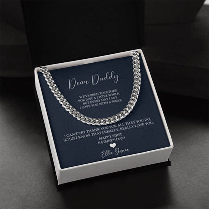 Father's Day Personalized Gift Gift For Husband Father's Day Gift From Baby First Father's Day 2022 Necklace Cuban Link Chain
