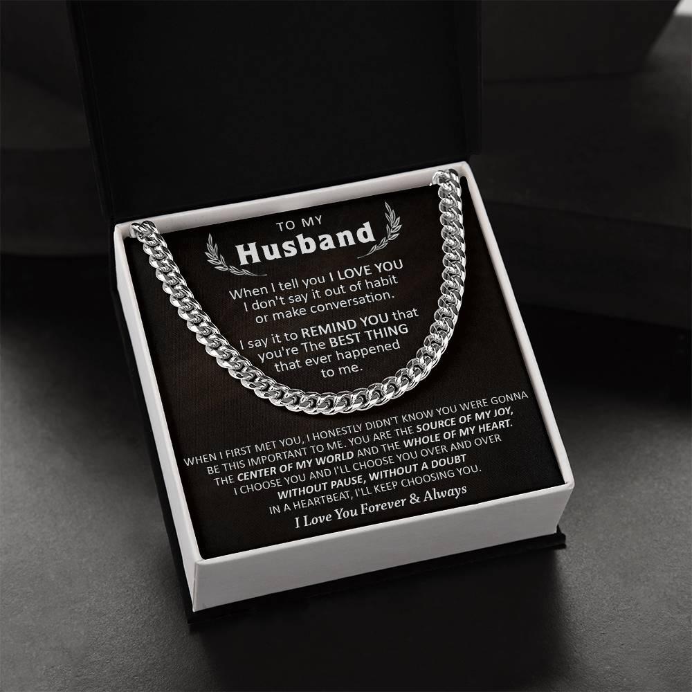Gift For Husband - Over & Over - Cuban Cuban Link Chain