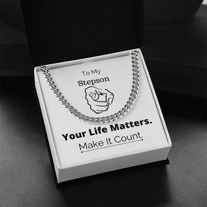 You Matter All Lives Matter Gift For Stepson Police Lives Matter Motivational Quotes Christian Gifts Sentimental Gift Cuban Link Chain