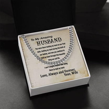 Cuban Link Chain For Husband To My Amazing Husband Necklace From Wife Father's Day Gift For Him Husband Birthday Gift