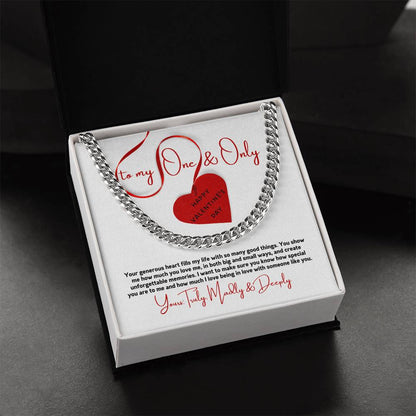 Valentine Gift For Husband Cuban Link Chain Men Valentines Day Gift Long Distance Heavy Chain Necklace Romantic Gift F