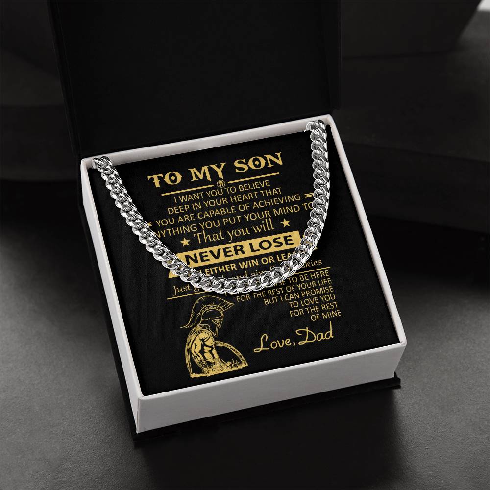 You'll Never Lose Mom Gift For Son Cuban Link Chain Necklace