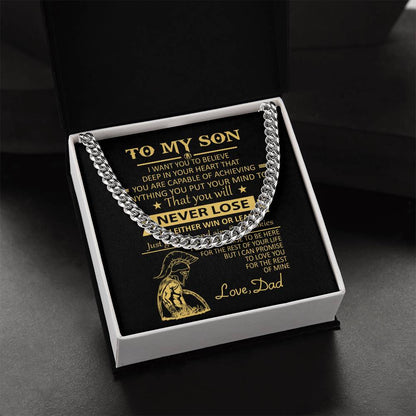 You'll Never Lose Mom Gift For Son Cuban Link Chain Necklace