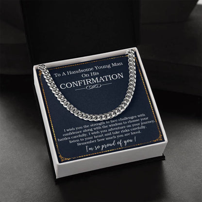 Confirmation Gifts For Him Confirmation Cuban Chain Necklace For Boys On His Confirmation Day Cuban Link Chain