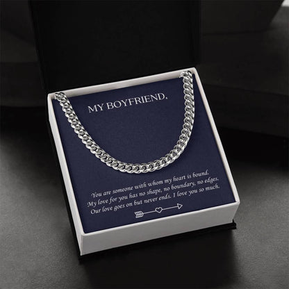 Valentine's Gift For Boyfriend - You Are Someone With Whom My Heart Is Bound Cuban Link Chain
