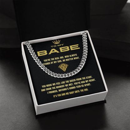 You And Me Until The End Cuban Link Chain Necklace For Him