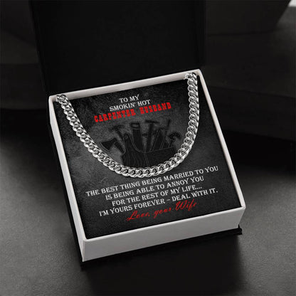 Carpenter Heavy Durable Cuban Chain Mens Necklace Cuban Link Chain