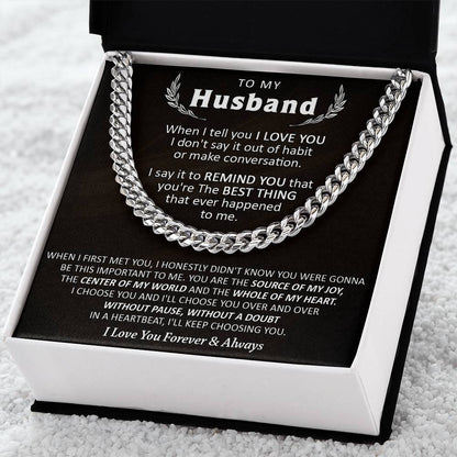 Gift For Husband - Over & Over - Cuban Cuban Link Chain