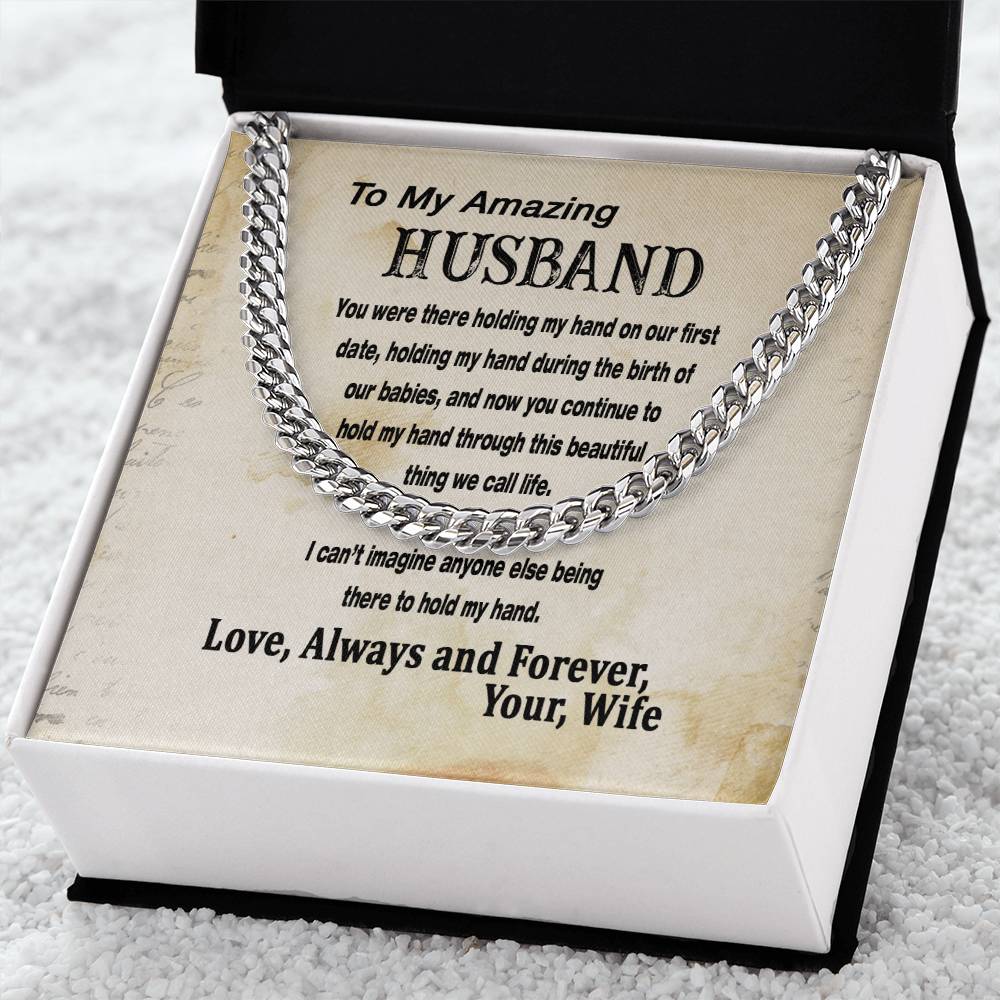 Cuban Link Chain For Husband To My Amazing Husband Necklace From Wife Father's Day Gift For Him Husband Birthday Gift