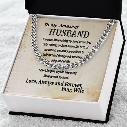 Cuban Link Chain For Husband To My Amazing Husband Necklace From Wife Father's Day Gift For Him Husband Birthday Gift