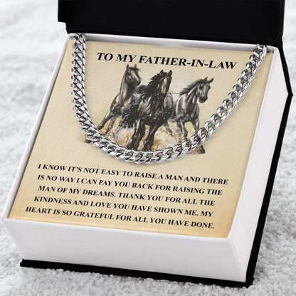 Father In Law Gift From Daughter In Law Fathers Day Gift For Father In Law Christmas Gift For Father In Law Horse Love Cuban Link Chain