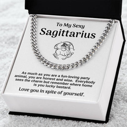 To Sexy Sagittarius Cuban Chain Necklace Gift For Husband Cuban Link Chain
