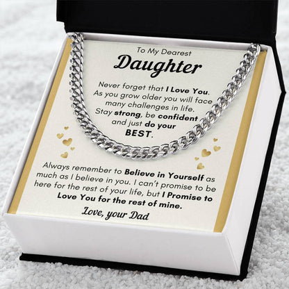 Daughter Just Do Your Best - Cuban Link Chain - Cld23