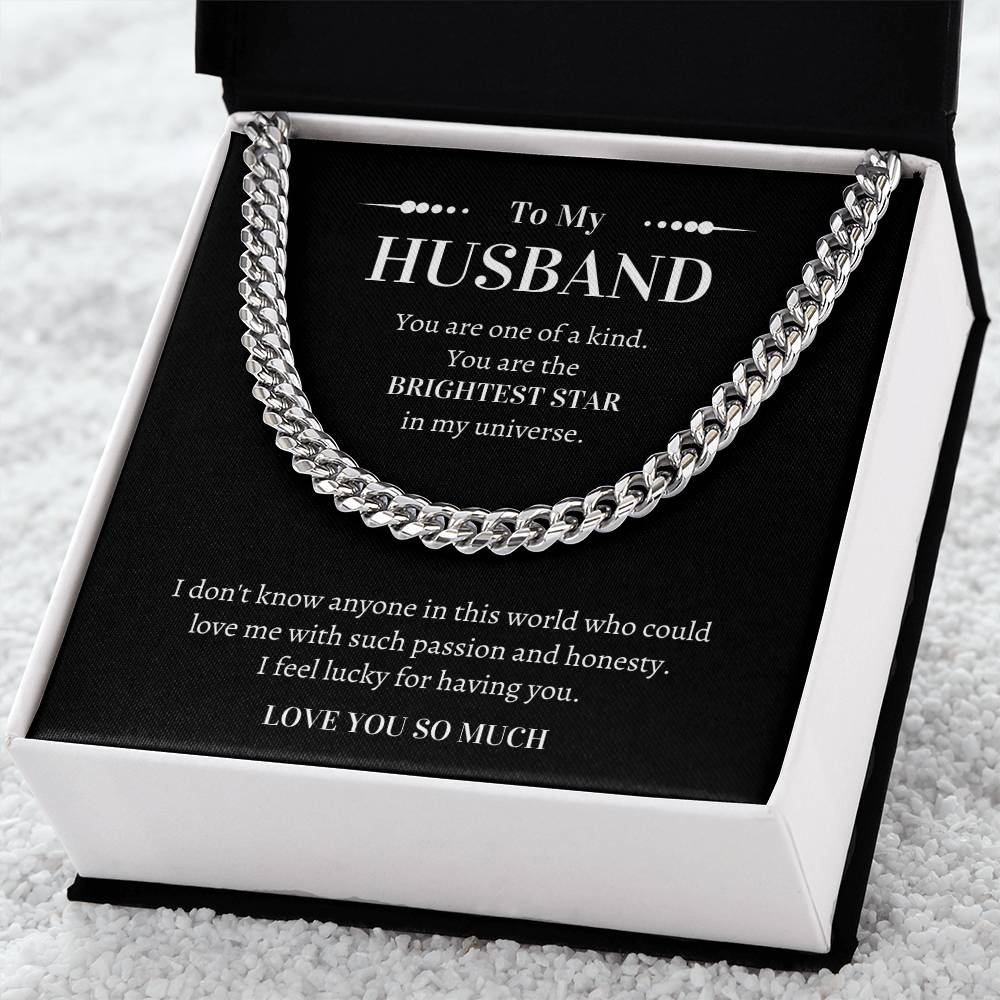 Gift For Husband - I Feel Lucky For Having You Cuban Link Chain