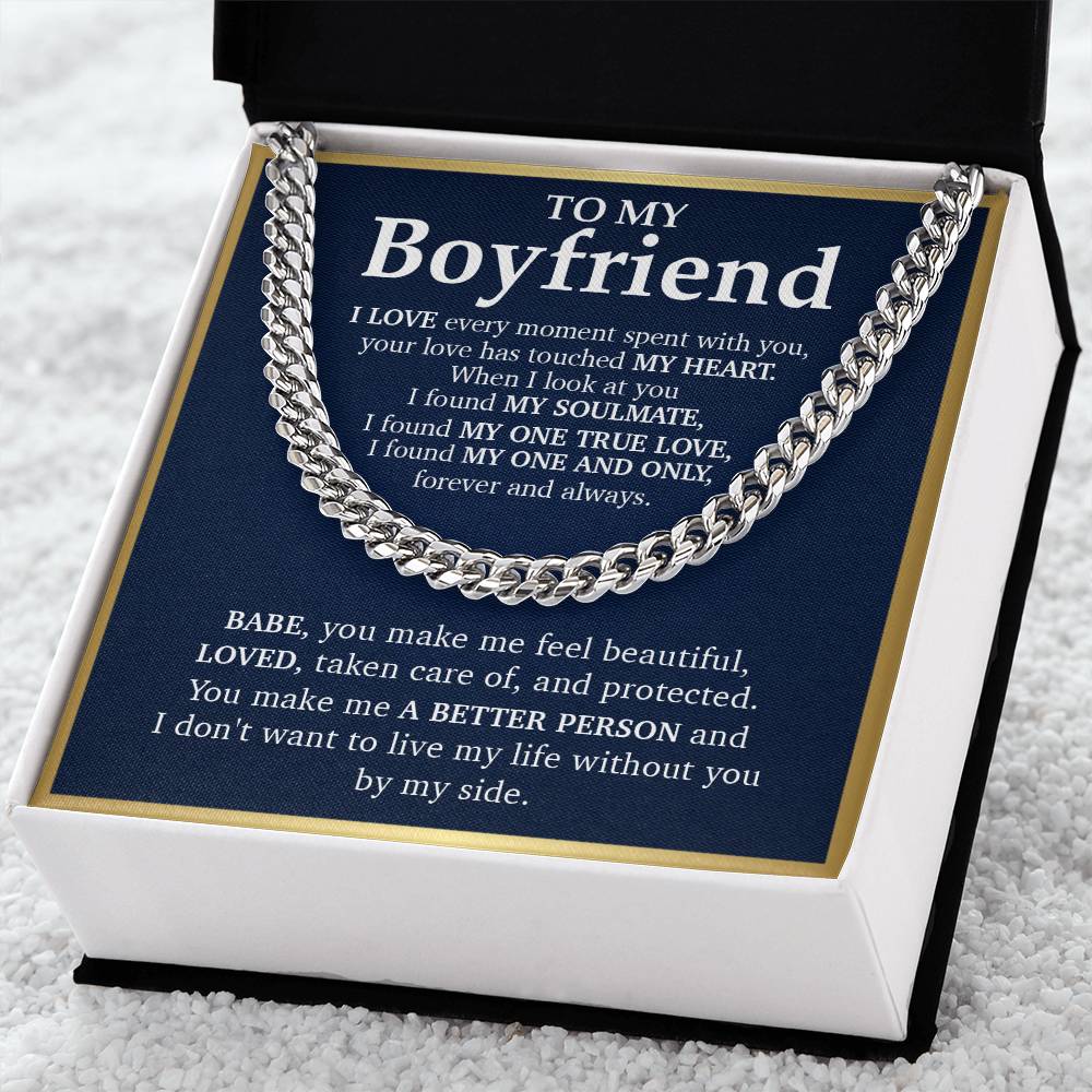 Cuban Link Chain Necklace  Gift For Boyfriend