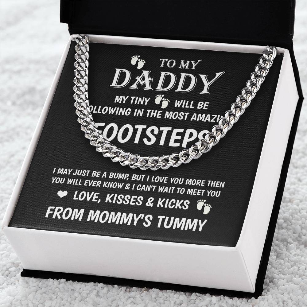 Cuban Link Chain-Daddy To Be Gift From Bump Dad To Be Birthday Gift New Dad Gift From Baby New Dad Gift From Wife Expe