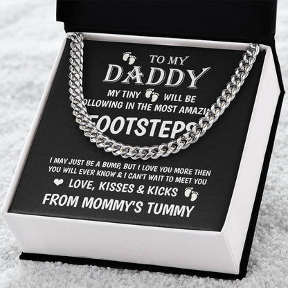 Cuban Link Chain-Daddy To Be Gift From Bump Dad To Be Birthday Gift New Dad Gift From Baby New Dad Gift From Wife Expe