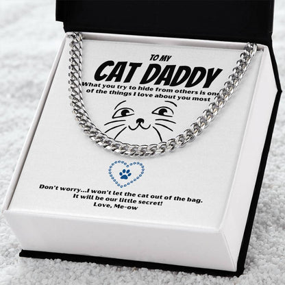 Cat Daddy Gift Cat Gift For Men Cuban Link Chain Valentine Gift For Husband Heavy Chain Necklace Funny Romantic Gift F