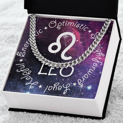 Cuban Link Chain Necklace - Leo Theme