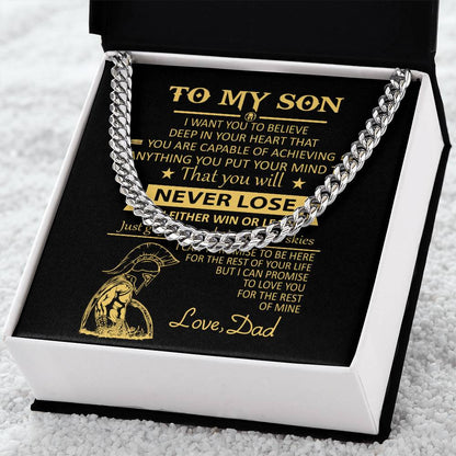 You'll Never Lose Mom Gift For Son Cuban Link Chain Necklace