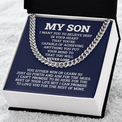 Chain For Son Gifts For Son Birthday Gifts For Son To My Son Chain From Dad To Son Gifts To Son From Mom Graduation Gi Cuban Link Chain