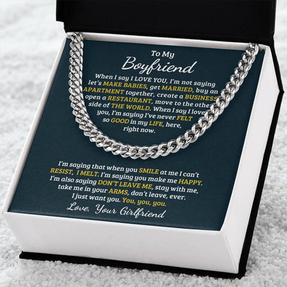 Valentine's Day Gift For Boyfriend Cuban Link Chain