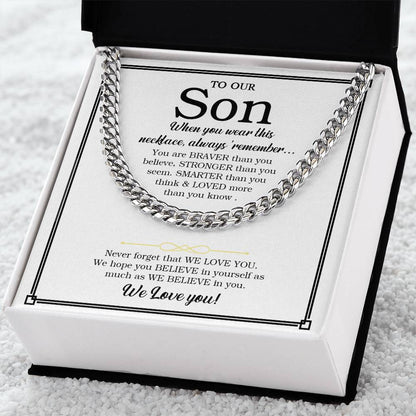To Our Son Chain Necklace Gift For Son From Parents Son Birthday Son Graduation Gift Cuban Link Chain